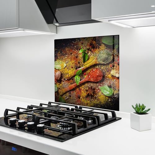 ARTHUB® Küchenrückwand aus Glas 60x60 cm, 5mm ESG | Spritzschutz, Glasplatte, Herdspritzschutz, Wandschutz für Herd, Hartglas, Lebensmittel, Gewürze, Oriental Spices von ARTHUB