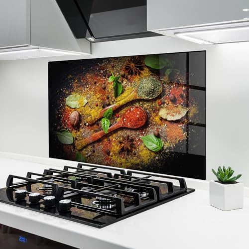 ARTHUB® Küchenrückwand aus Glas 60x80 cm, 5mm ESG | Spritzschutz, Glasplatte, Herdspritzschutz, Wandschutz für Herd, Hartglas, Lebensmittel, Gewürze, Oriental Spices von ARTHUB