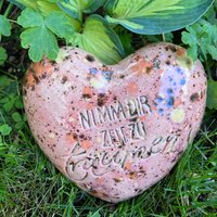 Keramikherz, Gartenschmuck, Grabschmuck, Getöpfert von ARTHummeln