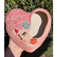 Keramikherz, Gartenschmuck, Liebesherz, Grabschmuck, Getöpfert von ARTHummeln