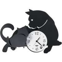 Arti E Mestieri - Mamma Gatta Wanduhr 38 x 27 cm aus schwarzem Eisen – Design mit Katze und Kätzchen – Leiser Batteriemechanismus – Hergestellt in Arti E Mestieri - Mamma Gatta Wanduhr 38 x 27 cm aus schwarzem Eisen – Design mit Katze und Kätzchen – Leiser Batteriemechanismus – Hergestellt in von ARTI E MESTIERI