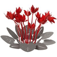 Dekorativer Tafelaufsatz Ciclamino Ø38 cm aus Schlamm und rotem Eisen. Modernes Blumendesign für Tisch oder Wohnzimmer, hergestellt in Italien von ARTI E MESTIERI