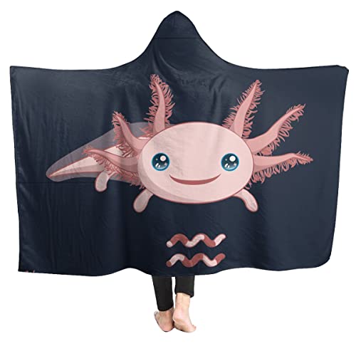 ARTIEMASTER Axolotl Decke mit Kapuze, weicher und leichter Flanell, geeignet für Bett, Wohnzimmer und Reisen, 203,2 x 152,4 cm, für Audlt von ARTIEMASTER