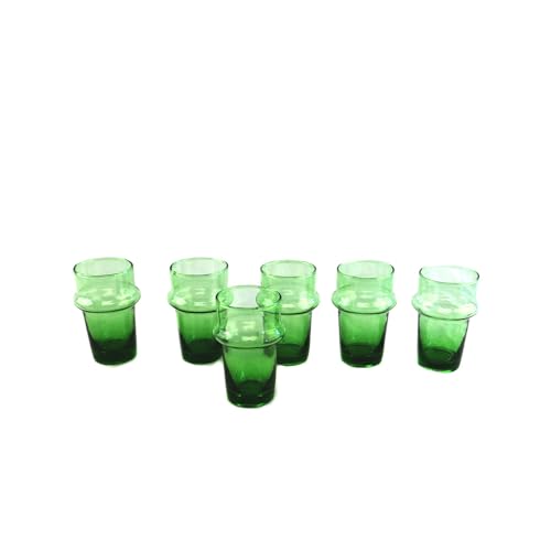 ARTIGIANATO VULCANO Marokkanische Gläser aus beldischem Glas, 6 Stück von ARTIGIANATO VULCANO