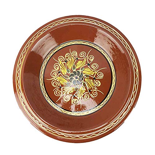 ARTIGIANATO VULCANO Marokkanisches Keramik-Tablett, 48 x 7 cm, Handbemalt, Einfarbig, Poliert, Rechteckig, Wiederverwendbar, Servierplatte von ARTIGIANATO VULCANO