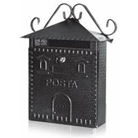 Mille - Pulverbeschichteter anthrazitfarbener Briefkasten h 36 cm Wandmontage ' Made in Italy'. von MILLE