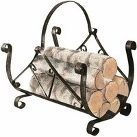 Artigianferro - Holzständer aus pulverbeschichtetem Schmiedeeisen mit Griff für Ofen und Kamin 40 x 39 cm von ARTIGIANFERRO