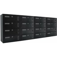 Artigianferro - Gemeinschaftlicher Wandbriefkasten mit modularem Briefschlitz Made in Italy -16 Fächer / Anthrazit von ARTIGIANFERRO