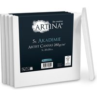 Artina - 5er Set Akademie Keilrahmen Leinwand 20x20x1.7 cm von ARTINA