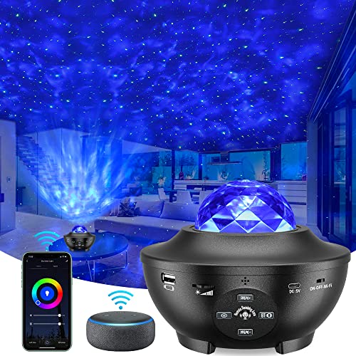 ARTINABS Sternenhimmel Projektor LED, 360° Drehbarer Sternenhimmel Projektor mit Bluetooth, 10 Farben, Timer Fernbedienung Musikspieler, Sternenlicht Projektor für Kinder Erwachsene (schwarz) von ARTINABS