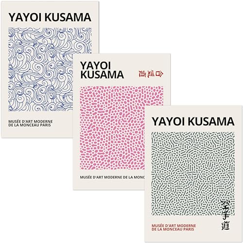 ARTINSPIRIO Poster Set von Yayoi Kusama, 3 Stück (Nur Poster, 30x40 cm) von ARTINSPIRIO