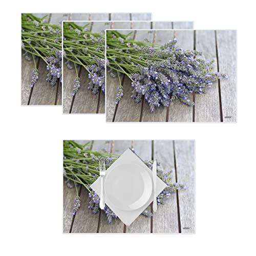 Artipics Tischsets Scent of Summer Platzsets Lavendel Abwaschbar Kunststoff 4 STK von ARTIPICS Tischkunst