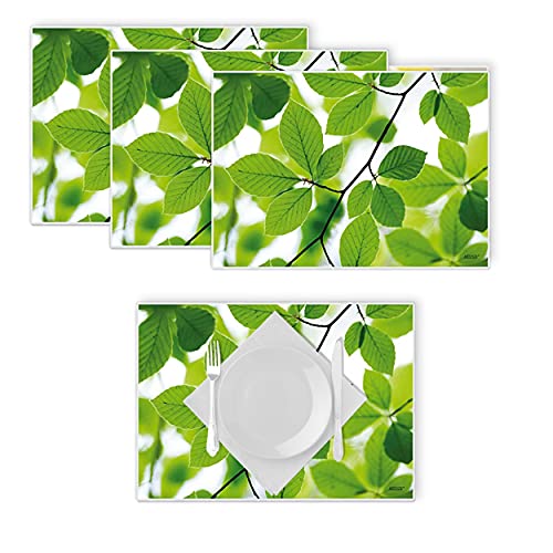 Artipics Tischsets Buche Light Platzsets Abwaschbar Kunststoff 4 Stück von ARTIPICS Tischkunst