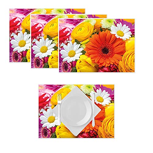 Artipics Platzset abwaschbar Flower Power Tischset 4er-Set Kunststoff von ARTIPICS Tischkunst