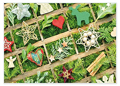 Artipics Tischsets Weihnachtskästchen Platzsets Abwaschbar Kunststoff 4 Stück von ARTIPICS Tischkunst