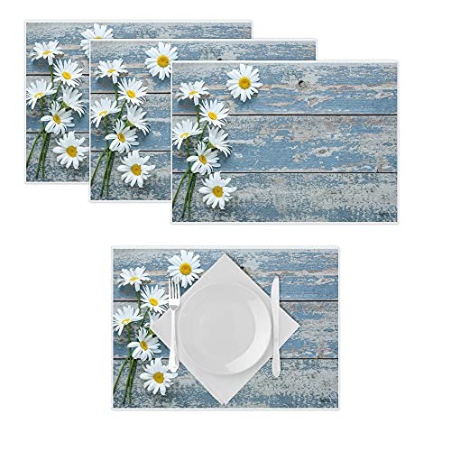 Artipics Tischset Waiting for You Platzset Abwaschbar Kunststoff 4 STK je 42 x 30 cm Platzdeckchen Landhaus Tisch Unterlegmatte Untersetzer Küche Essbereich | Gäste | Drinnen | Draußen von ARTIPICS