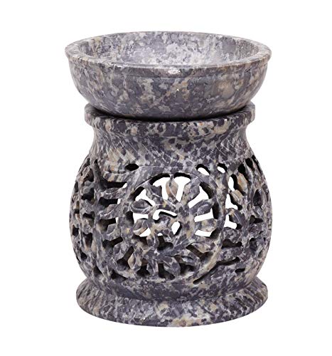 ARTISENIA Natürlicher Speckstein ätherisches Öl Brenner Diffusor mit Teelichthalter, Aromatherapie von ARTISENIA