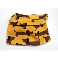 Maßanfertigung Hunde Loop Dackel Look Hundeschal Design "Dachshund Summer Look" Teckel Dogs Muster von ARTJAScom