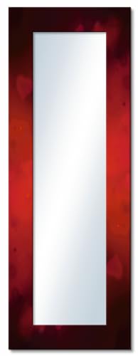 ARTLAND Ganzkörperspiegel mit Rahmen Holz 50x140 cm Wandspiegel zum Aufhängen Abstrakt Kunst Modern Farbverlauf Rot T9QC von ARTLAND