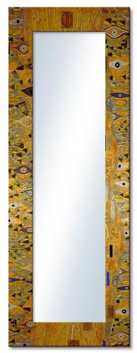 ARTLAND Ganzkörperspiegel mit Rahmen Holz 50x140 cm Wandspiegel zum Aufhängen Gustav Klimt Bloch Bauer Abstrakt Malerei Kunst T9LM von ARTLAND