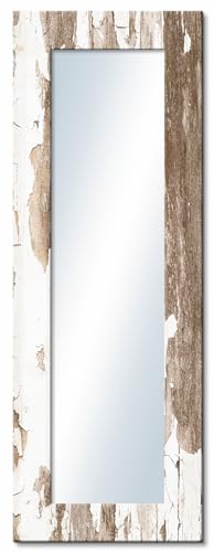 ARTLAND Ganzkörperspiegel mit Rahmen Holz 50x140 cm Wandspiegel zum Aufhängen Shabby Chic Landhausstil Kunst Used Look T9ID von ARTLAND