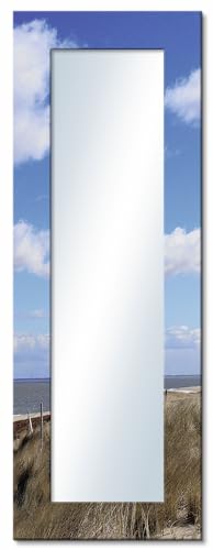 ARTLAND Ganzkörperspiegel mit Rahmen Holz 50x140 cm Wandspiegel zum Aufhängen Strand Küste Meer Himmel Gräser Nordsee Sylt T9ML von ARTLAND