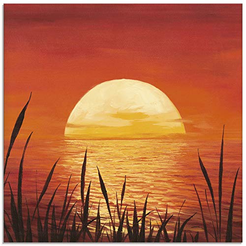 ARTland Glasbilder Wandbild Glas Bild einteilig 20x20 cm Quadratisch Natur Strand Küste Sonnenuntergang Ozean Sonne Maritim T4NG von ARTLAND