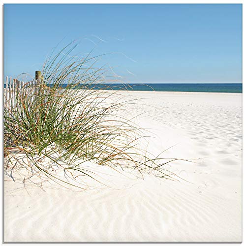 ARTland Glasbilder Wandbild Glas Bild einteilig 20x20 cm Quadratisch Strand Meer Küste Sand Düne Gräser Maritim T5MA von ARTLAND