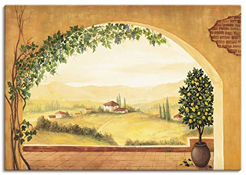 ARTLAND Wanddeko Leinwand Bilder Wandbild 100x70 cm Fensterblick Fenster Toskana Landschaft Italien Aussicht Mediterran T4MP ARTLAND Wanddeko Leinwand Bilder Wandbild 100x70 cm Fensterblick Fenster Toskana Landschaft Italien Aussicht Mediterran T4MP von ARTLAND