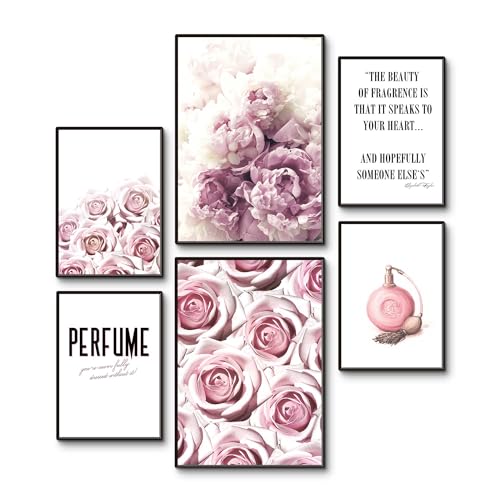 ARTLAND Premium Poster Set 6er Set mehrteilig 2x A3 + 4x A4 6-teilig moderne Poster für Deko Bilderwand in Wohnzimmer Schlafzimmer OHNE RAHMEN - Schönheit der Rose von ARTLAND