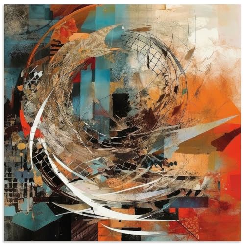 ARTland Wanddeko Wandbild Alu Verbundplatte für Innen & Outdoor Bild 30x30 cm Abstrakte Deko Modern Fraktale Geometrie Farbe U4WT von ARTLAND