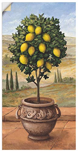 ARTland Wandbild selbstklebend Vinylfolie 30x60 cm Wanddeko Wandtattoo Toskana Botanik Baum Obst Zitrone Mediterran Malerei T4MN von ARTLAND