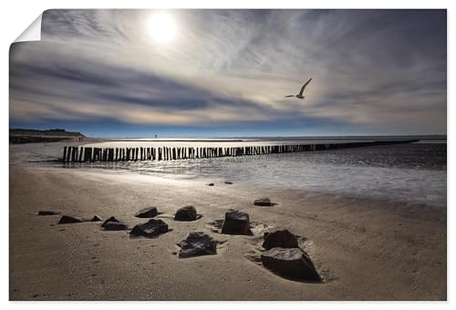 ARTLAND Wanddeko Poster & Kunstdrucke Wandposter 120x80 cm Querformat Maritime Deko Landschaften Idyll Meer Sand Strand U4VL von ARTLAND