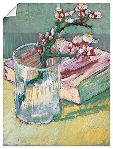 ARTLAND Wanddeko Poster & Kunstdrucke Wandposter 60x80 cm Glas Pflanzen Blumen Stillleben mit blühendem Mandelzweig 1888 Impressionismus Vincent van Gogh R1ZU von ARTLAND