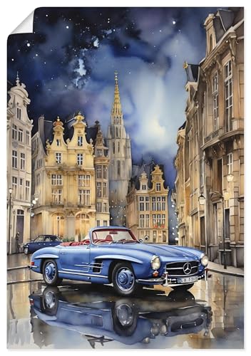 ARTLAND Wanddeko Poster & Kunstdrucke Wandposter 90x130 cm Auto Cabrio Sportwagen Oldtimer Klassiker Mercedes 190SL U5CS ARTLAND Wanddeko Poster & Kunstdrucke Wandposter 90x130 cm Auto Cabrio Sportwagen Oldtimer Klassiker Mercedes 190SL U5CS von ARTLAND