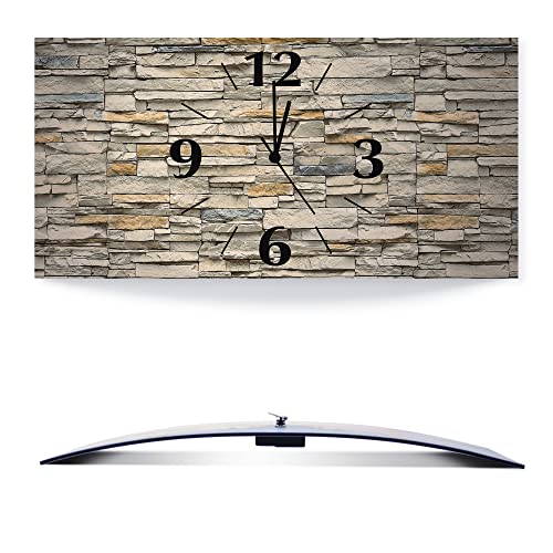 ARTLAND Wanddeko Wanduhr ohne Tickgeräusche Alu Funkuhr analoge Funkuhr 50x25 cm Braune alte Ziegelmauer R2QS ARTLAND Wanddeko Wanduhr ohne Tickgeräusche Alu Funkuhr analoge Funkuhr 50x25 cm Braune alte Ziegelmauer R2QS von ARTLAND