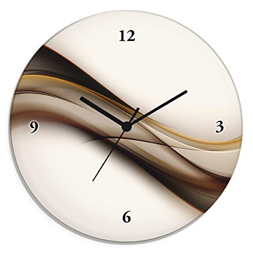 ARTLAND Wanddeko Wanduhr ohne Tickgeräusche Glas Quarzuhr Ø 30 cm Rund Lautlos braun abstrakt ARTLAND Wanddeko Wanduhr ohne Tickgeräusche Glas Quarzuhr Ø 30 cm Rund Lautlos braun abstrakt von ARTLAND