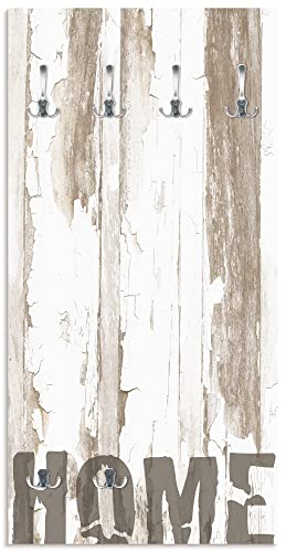 ARTLAND Wandgarderobe Holz mit 6 Haken 60x120 cm Design Garderobe mit Motiv Landhausstil Zuhause Home T9ID von ARTLAND