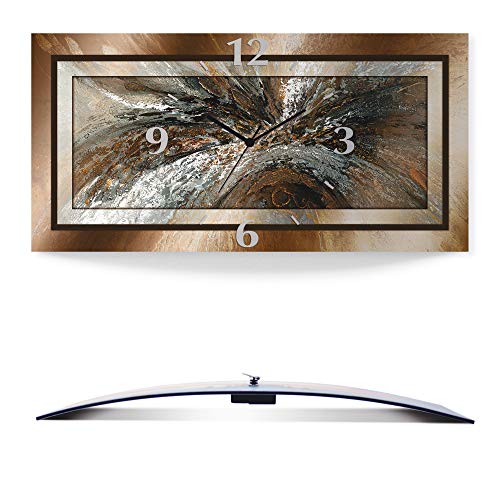 ARTLAND 60x30 cm Rechteckig Lautlos Design Abstrakt Kunst Modern Ausgefallen Ungewöhnlich T9PD von ARTLAND