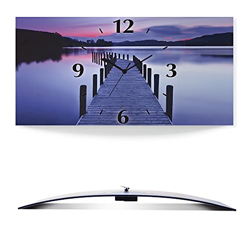 ARTLAND Wanddeko Wanduhr ohne Tickgeräusche Alu Funkuhr lautlos 50x25 cm Rechteckig Landschaft See Natur Wald Sonnenuntergang Panorama U1UF ARTLAND Wanddeko Wanduhr ohne Tickgeräusche Alu Funkuhr lautlos 50x25 cm Rechteckig Landschaft See Natur Wald Sonnenuntergang Panorama U1UF von ARTLAND