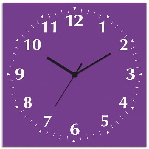 ARTLAND Wanddeko Wanduhr ohne Tickgeräusche Alu Quarzuhr 30x30 cm Quadratisch Lautlos 12 Ziffern Farbig Schlichtes Design Lila S7KF ARTLAND Wanddeko Wanduhr ohne Tickgeräusche Alu Quarzuhr 30x30 cm Quadratisch Lautlos 12 Ziffern Farbig Schlichtes Design Lila S7KF von ARTLAND