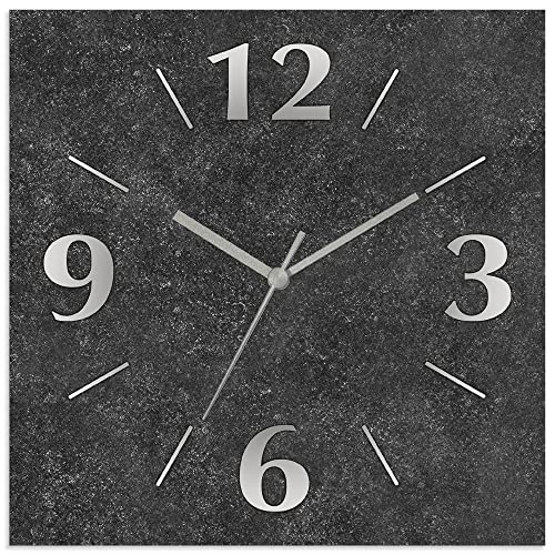 ARTLAND Wanddeko Wanduhr ohne Tickgeräusche Alu Quarzuhr 30x30 cm Quadratisch Lautlos analoge Quarzuhr, 4 Ziffern 30x30 cm Granitoptik Gesteinoptik Anthrazit J4XM ARTLAND Wanddeko Wanduhr ohne Tickgeräusche Alu Quarzuhr 30x30 cm Quadratisch Lautlos analoge Quarzuhr, 4 Ziffern 30x30 cm Granitoptik Gesteinoptik Anthrazit J4XM von ARTLAND