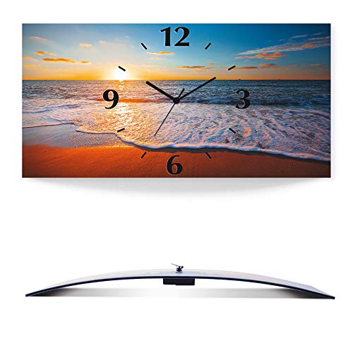ARTLAND Wanddeko Wanduhr ohne Tickgeräusche Alu Quarzuhr 50x25 cm Rechteckig Lautlos Strand Meer Sonnenuntergang Urlaub Sonne Maritim S7LE ARTLAND Wanddeko Wanduhr ohne Tickgeräusche Alu Quarzuhr 50x25 cm Rechteckig Lautlos Strand Meer Sonnenuntergang Urlaub Sonne Maritim S7LE von ARTLAND