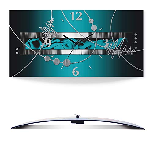 ARTLAND 60x30 cm Rechteckig Lautlos 3D Design Abstrakt Kunst Modern Ausgefallen S7LW von ARTLAND