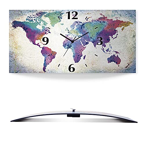 lautlos 50x25 cm Rechteckig Weltkarte Modern Abstrakt Karte Bunt U1TJ von ARTLAND