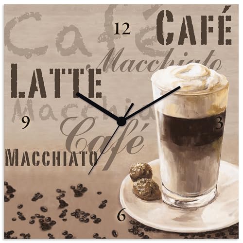 ARTLAND Wanduhr ohne Tickgeräusche Alu Funkuhr 30x30 cm Quadratisch Lautlos Kaffee Coffee Cafe Latte Macchiato Italien T4VQ ARTLAND Wanduhr ohne Tickgeräusche Alu Funkuhr 30x30 cm Quadratisch Lautlos Kaffee Coffee Cafe Latte Macchiato Italien T4VQ von ARTLAND