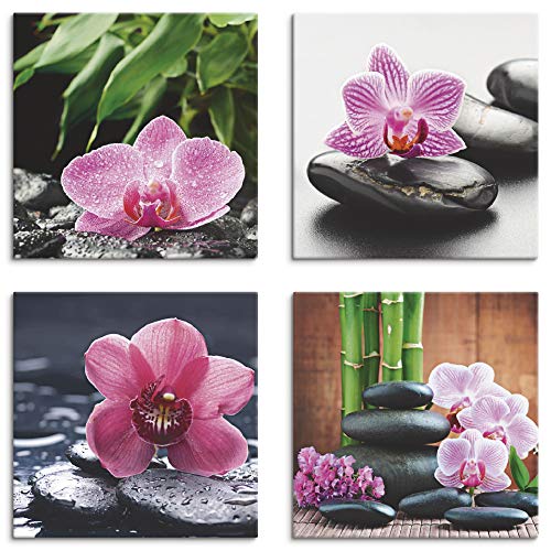ARTLAND Wanddeko Wellness Bilder Leinwand Bilder Set 4tlg. je 30x30 cm Quadratisch Wandbilder Zen Orchidee Stein Tropfen Spa S6MH ARTLAND Wanddeko Wellness Bilder Leinwand Bilder Set 4tlg. je 30x30 cm Quadratisch Wandbilder Zen Orchidee Stein Tropfen Spa S6MH von ARTLAND