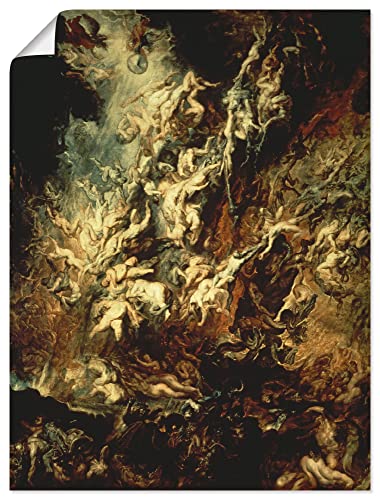 ARTland Poster Kunstdruck Wandposter Bild ohne Rahmen 60x80 cm Engel Wolken Licht Höllensturz der Verdammten Barock Peter Paul Rubens B5FS von ARTLAND