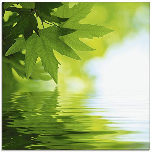 ARTland Glasbilder Wandbild Glas Bild einteilig 30x30 cm Quadratisch Natur Wald See Pflanzen Wasser Baum Blätter T5TM von ARTLAND