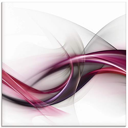 ARTland Glasbilder Wandbild Glas Bild einteilig 40x40 cm Quadratisch Moderne Kunst Abstrakt Design Modern Rauch Welle S8UL von ARTLAND